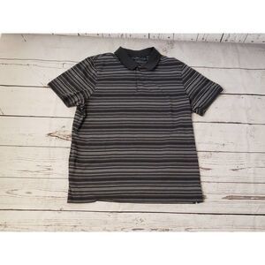 Perry Ellis Black Striped Polo 2XL NWT